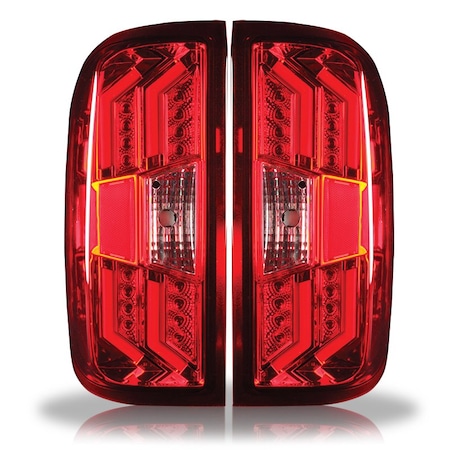 Winjet Led Tail Lights -  Chrome / Red CTWJ-0383-CR